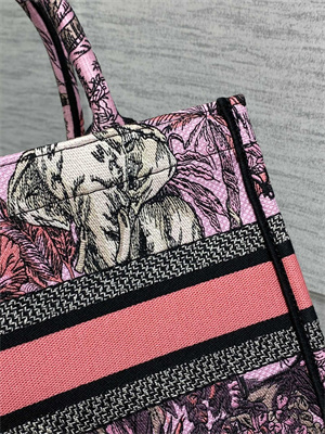 CD Small Book Tote Voyage Toile de Jouy Embroidery Lt Pink Multicolor