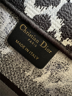 CD Small Book Tote Black Multicolor Mizza Embroidery