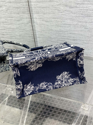 CD Small Book Tote R??ve d’Infini Embroidery Blue and White