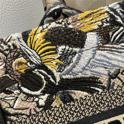 CD Small Book Tote Jardin d’Hiver Embroidery Beige Multicolor