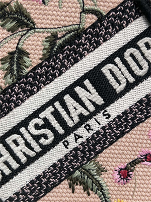 CD Mini Vertical Di.or Book Tote With Strap Petites Fleurs Embroidery Nude Beige Multicolor