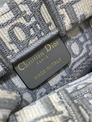 CD Mini Vertical Di.or Book Tote With Strap Grey Oblique Embroidery