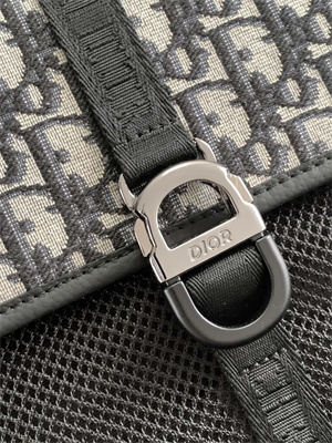 Di.or 8 Backpack Beige and Black Oblique Jacquard