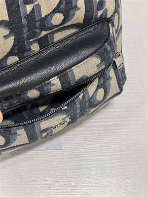 Di.or Mini Rider Backpack Beige and Black Maxi Oblique Jacquard