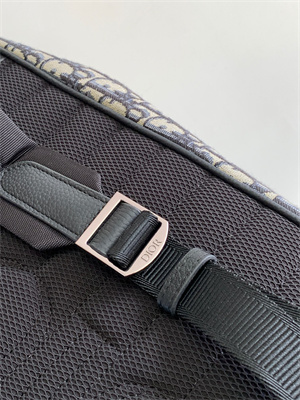 Di.or Saddle Backpack Beige and Black Oblique Jacquard and Black Grained Calfskin