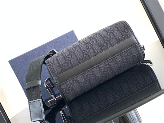 Di.or Lingot 22 Shoulder Bag Black Oblique Jacquard