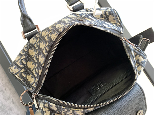 Di.or Lingot 26 Shoulder Bag Beige and Black Oblique Jacquard