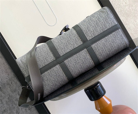 Di.or Lingot 50 Travel Bag Grey Oblique Jacquard