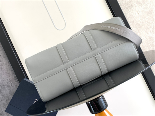 Di.or Lingot 50 Travel Bag Grey Grained Calfskin