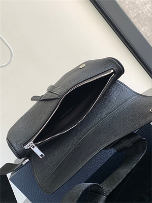 Di.or Saddle Bag Black Grained Calfskin With White Di.or Printing