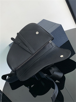 Di.or Saddle Bag Black Grained Calfskin With White Di.or Printing