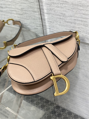 CD Mini Saddle Bag Grained Calfskin Blush Color