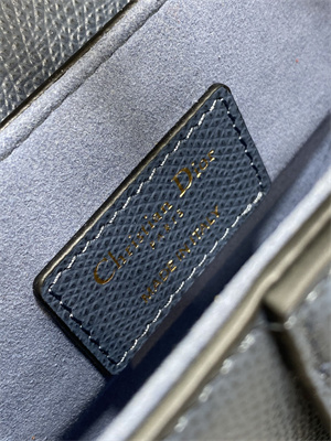 CD Mini Saddle Bag Grained Calfskin Denim Blue Color