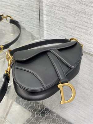 CD Mini Saddle Bag Smooth Calfskin Black Color