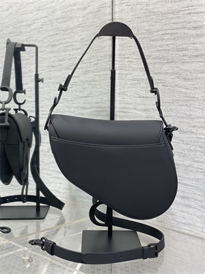 CD Saddle Bag Ultramatte Calfskin Black Color