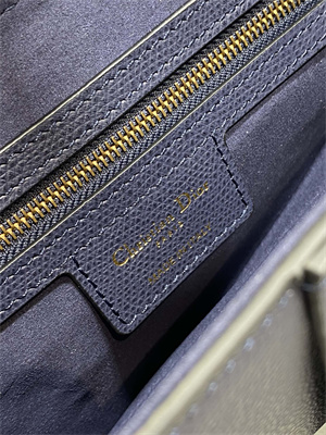 CD Saddle Bag Grained Calfskin Indigo Blue Color