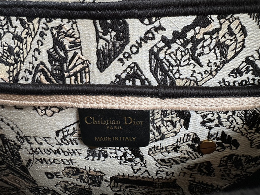 CD Saddle Bag Paris Map Embroidery Beige Color
