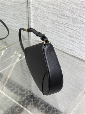 CD Saddle Shoulder Pouch Goatskin Black Color