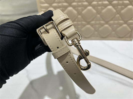 CD Medium Book Tote With Strap Macrocannage Calfskin Beige