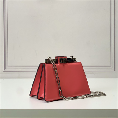 Fen.di Peekaboo Cut Petite Leather Bag Pink Color