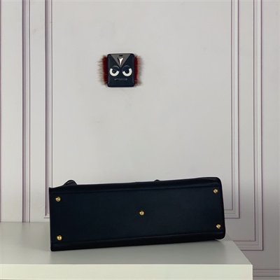 Fen.di Peekaboo X-Lite Large Leather Bag Black Color