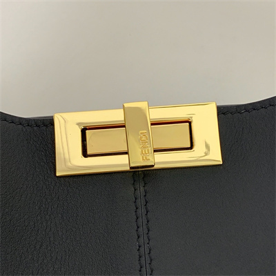 Fen.di Peekaboo X-Lite Large Leather Bag Black Color