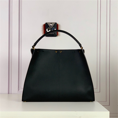 Fen.di Peekaboo X-Lite Large Leather Bag Black Color