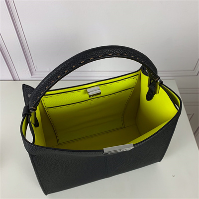 Fen.di Peekaboo X-Lite Medium Leather Bag Black Color