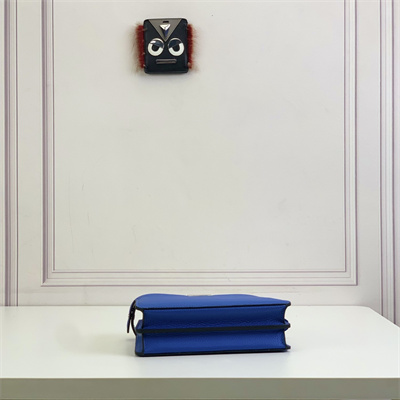 Fen.di Peekaboo ISeeU XCross Leather Bag Blue Color