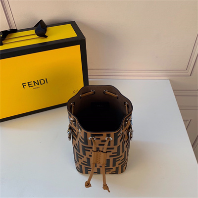 Fen.di MON TRESOR Brown Leather Mini Bag With FF Motif