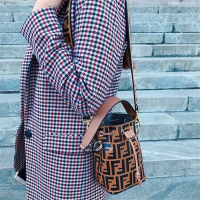 Fen.di MON TRESOR Brown Leather Mini Bag With FF Motif