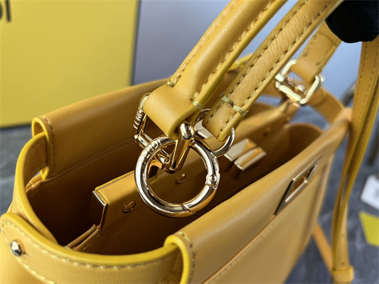 Fen.di Peekaboo Mini Leather Bag Yellow Color