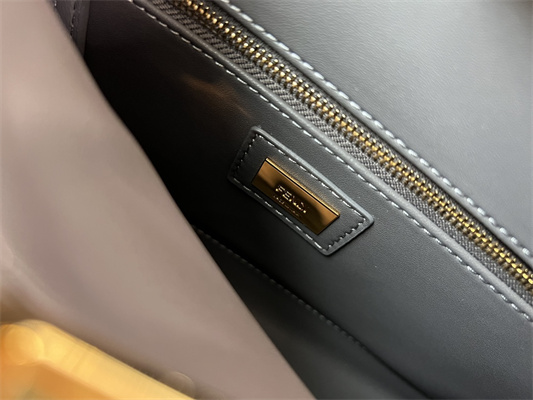 Fen.di Peekaboo Mini Leather Bag Grey Color