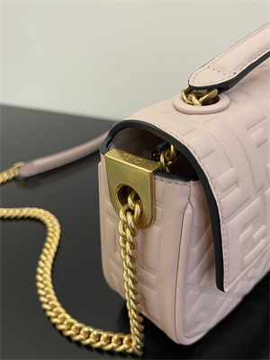 Fen.di BAGUETTE CHAIN MIDI Pink Nappa Leather Bag With FF Motif
