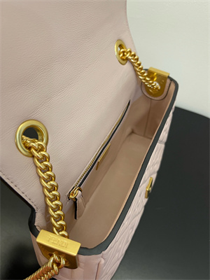 Fen.di BAGUETTE CHAIN MIDI Pink Nappa Leather Bag With FF Motif
