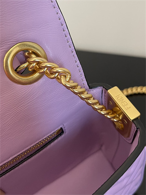 Fen.di BAGUETTE CHAIN MIDI Purple Nappa Leather Bag With FF Motif