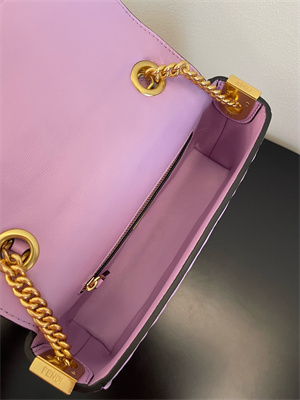 Fen.di BAGUETTE CHAIN MIDI Purple Nappa Leather Bag With FF Motif