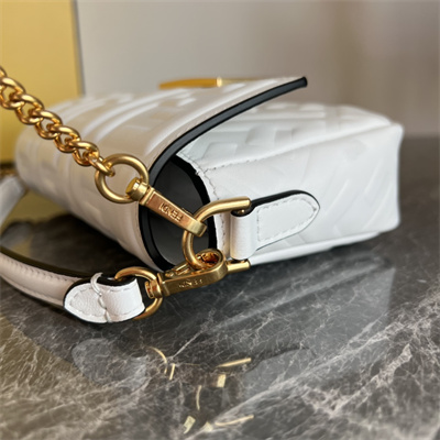Fen.di BAGUETTE Mini Bag White Nappa Leather With FF Motif