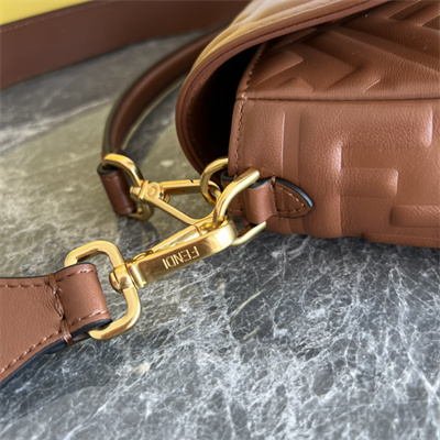 Fen.di BAGUETTE Bag Caramel Nappa Leather With FF Motif