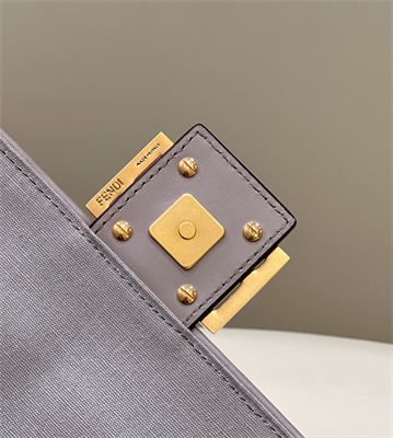 Fen.di BAGUETTE Light Grey FF Canvas Bag