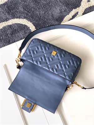 Fen.di BAGUETTE Bag Navy Nappa Leather With FF Motif