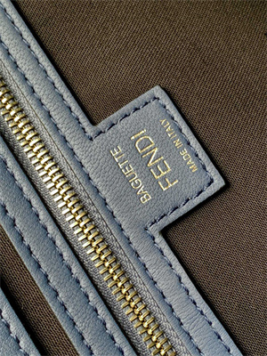 Fen.di BAGUETTE Bag Navy Nappa Leather With FF Motif