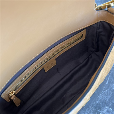 Fen.di BAGUETTE Bag Brown Nappa Leather With FF Motif