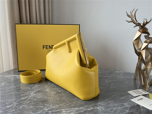 Fen.di FIRST MEDIUM Yellow Leather Bag