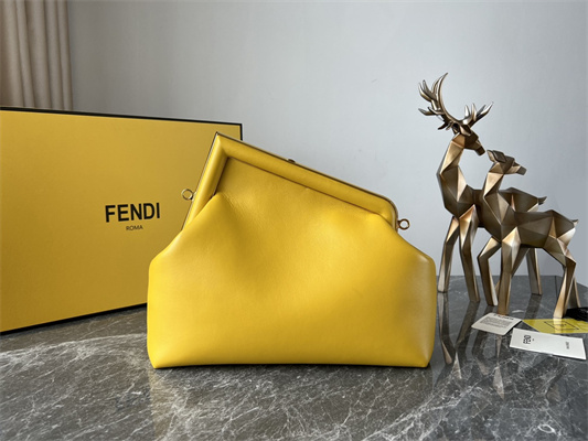 Fen.di FIRST MEDIUM Yellow Leather Bag