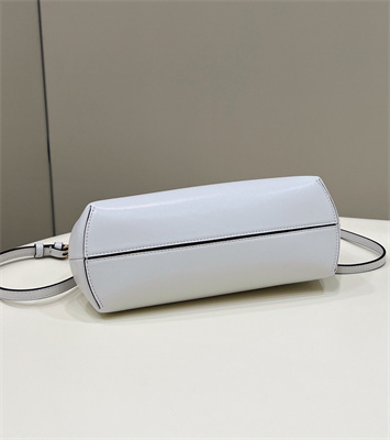 Fen.di FIRST SMALL White Leather Bag With Exotic Details