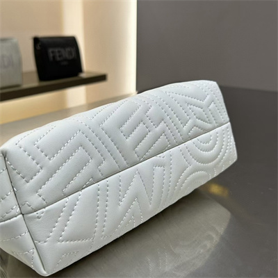 Fen.di FIRST SMALL White Leather Bag With FF Motif