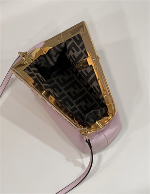 Fen.di FIRST SMALL Pink Leather Bag With Exotic Details
