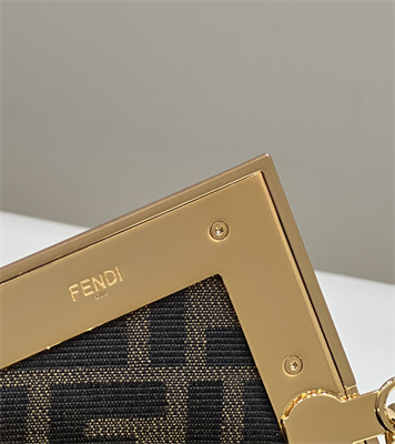 Fen.di FIRST SMALL Black Leather Bag With Exotic Details