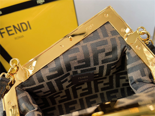 Fen.di FIRST SMALL Black Sheepskin Bag